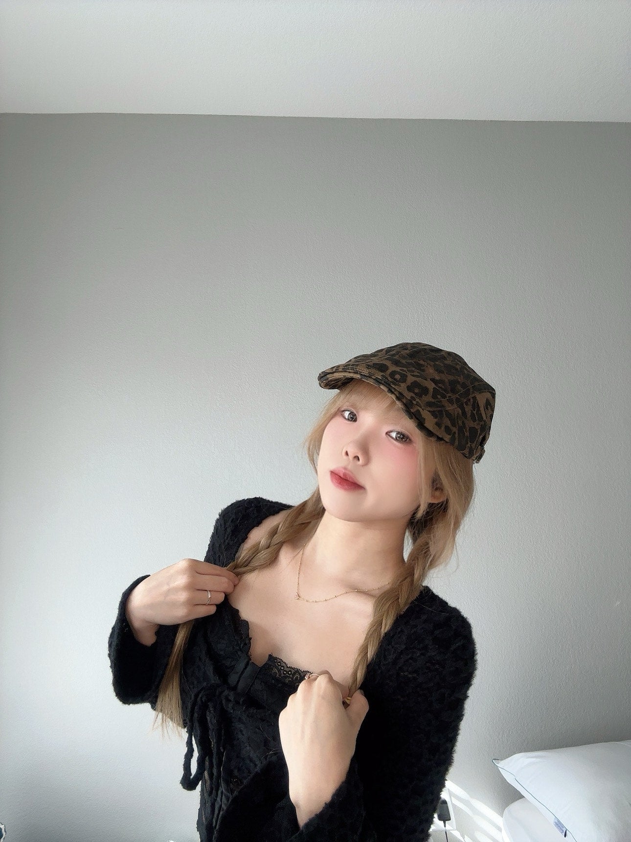 Leopard Print Cap – Trendy Animal Hat front view.